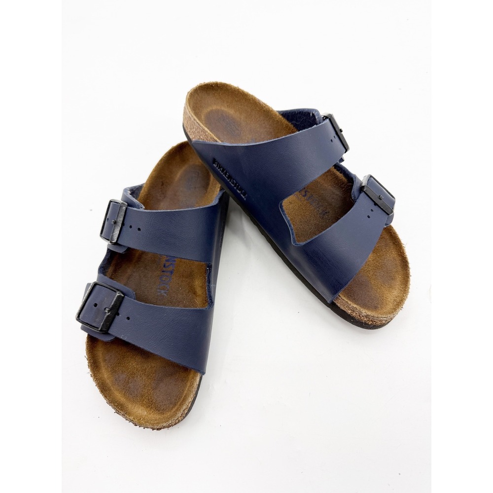 Birkenstock Arizona Navy Blue Birko-Flor Sandals Kids 35 Narrow 2-Strap Slide